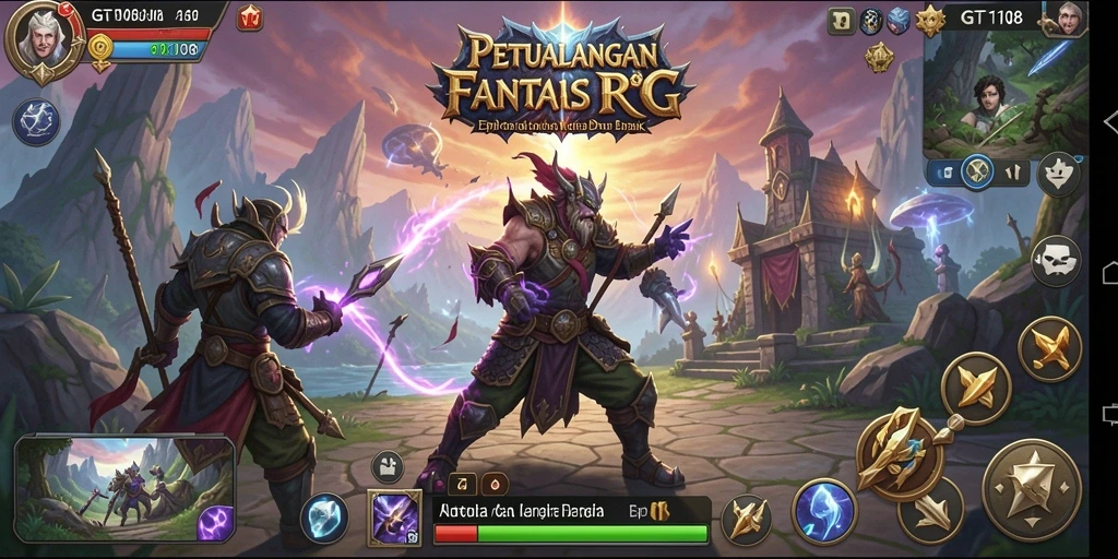 Tampilan gameplay RPG yang menakjubkan dalam GT108, penuh petualangan dan aksi.