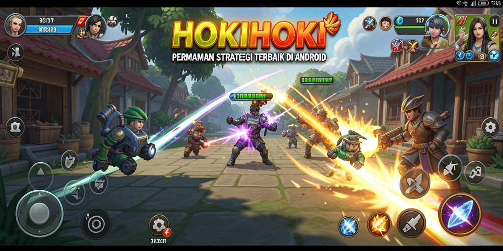 Screenshot gameplay HOKIHOKI dengan suasana pertarungan strategis.