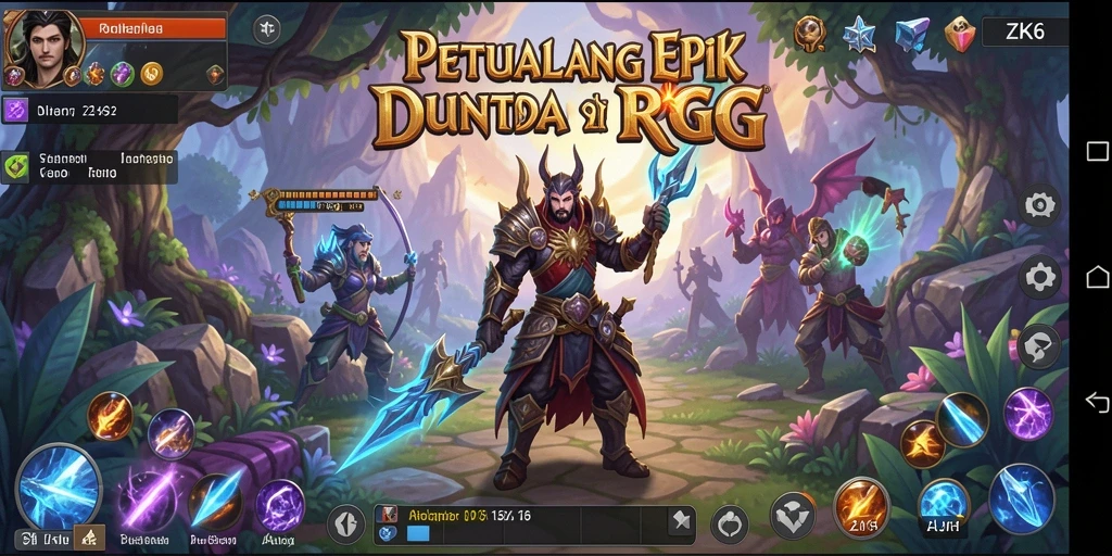 Tampilan gameplay ZK6 yang menonjolkan pertarungan seru di dunia fantasi.